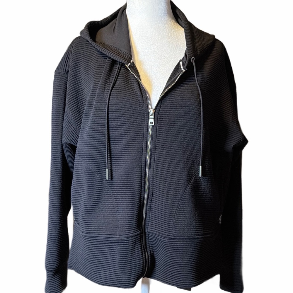 DKNY Sport Textured Relaxed-Fit Zip-Up Hoodie – Size L - NWOT